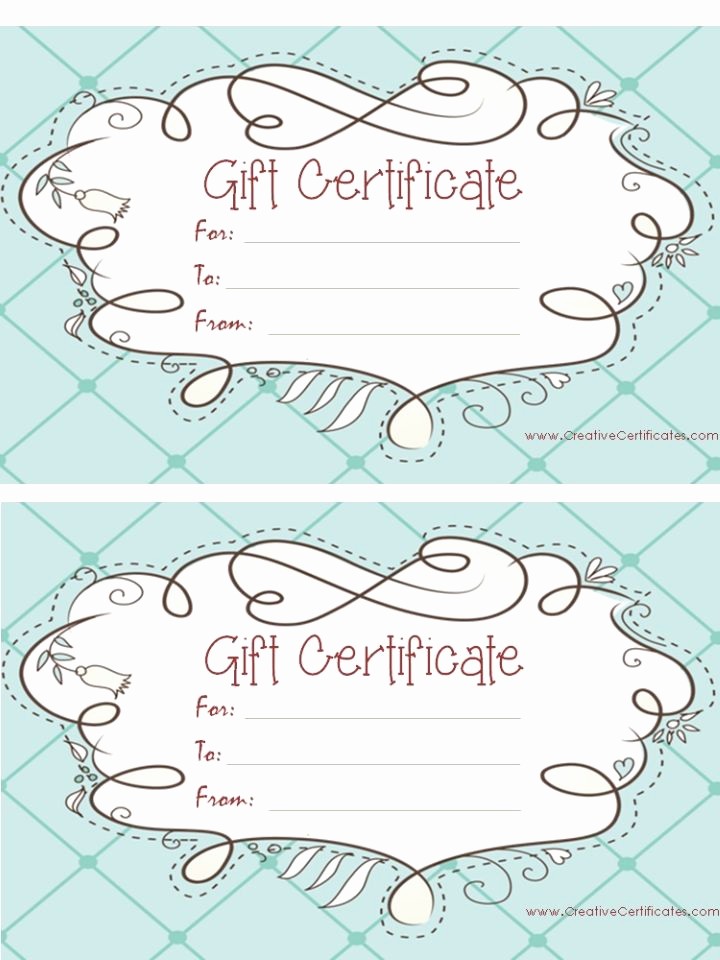 Free Printable Gift Cards Online Lovely Light Blue T Certificate Template with A Cute Design