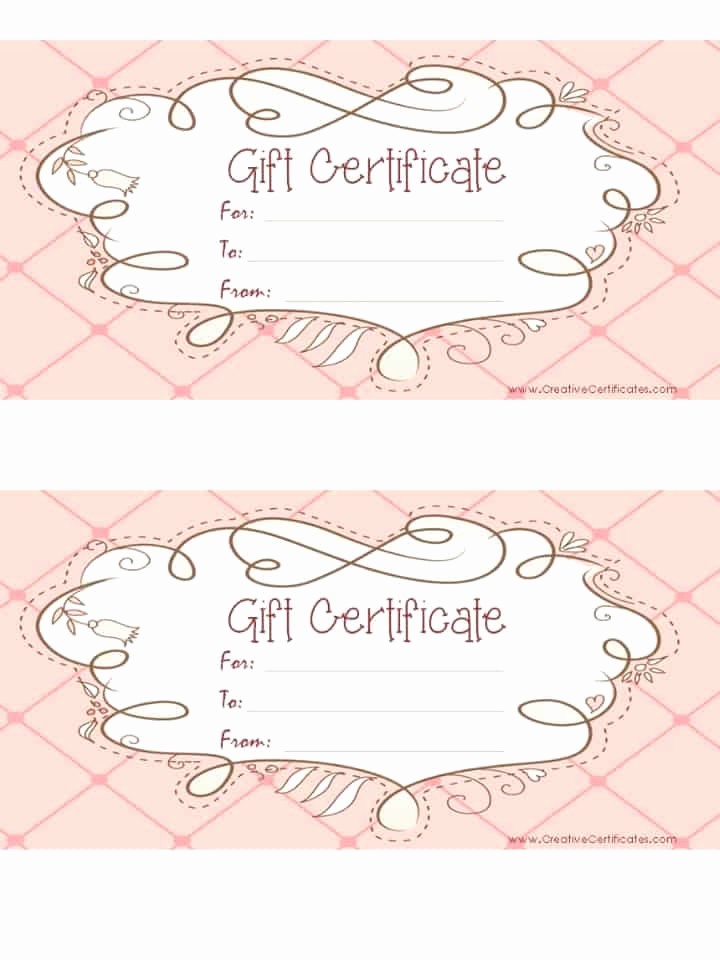 Free Printable Gift Cards Online New Free Gift Certificate Template