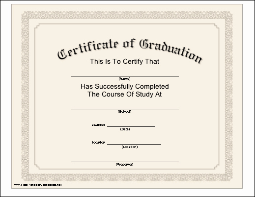 Free Printable Graduation Certificate Templates Best Of Graduation Certificate Templates – Free Download
