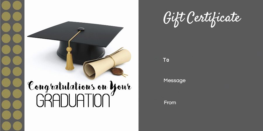 Free Printable Graduation Certificate Templates Inspirational Graduation Gift Certificate Template Free &amp; Customizable