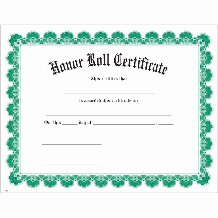 Free Printable Honor Roll Certificates Lovely 8 Best Of Honor Roll Certificates Printable Free