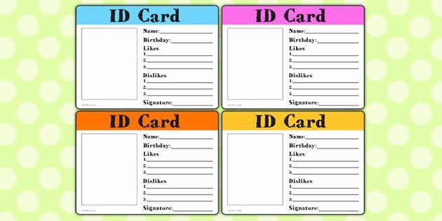 Free Printable Id Card Template Beautiful New Starter Id Card Template Coloring Pages