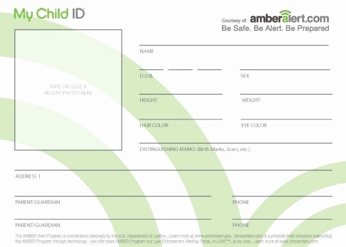 Free Printable Id Card Template Fresh Kids Id Cards Child Identifi…