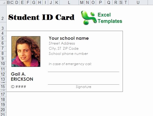 Free Printable Id Card Template Inspirational Student Id Card Template