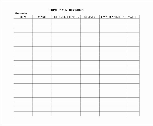 Free Printable Inventory Sheets Pdf Fresh Inventory Spreadsheet Template 48 Free Word Excel