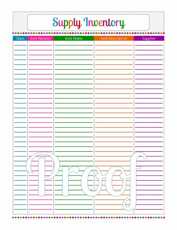 Free Printable Inventory Sheets Pdf Lovely Supply Inventory • Instant Download Pdf Printable