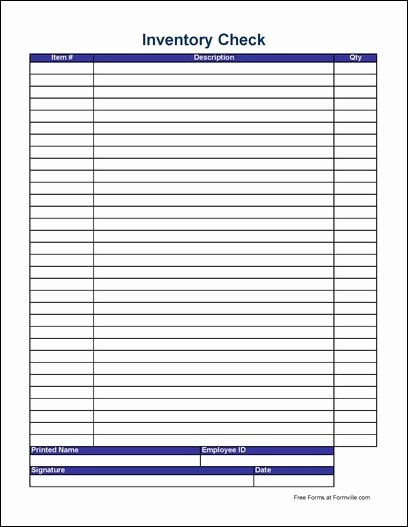 Free Printable Inventory Sheets Pdf Luxury Free Simple Physical Inventory Check Sheet Tall From