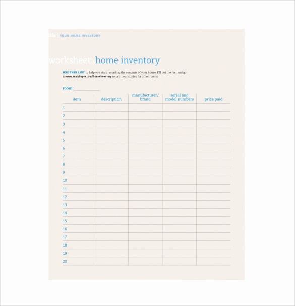 Free Printable Inventory Sheets Pdf New Inventory Sheet Template 14 Free Excel Pdf Documents