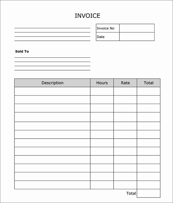 Free Printable Invoice Templates Word Fresh Blank Invoice Templates