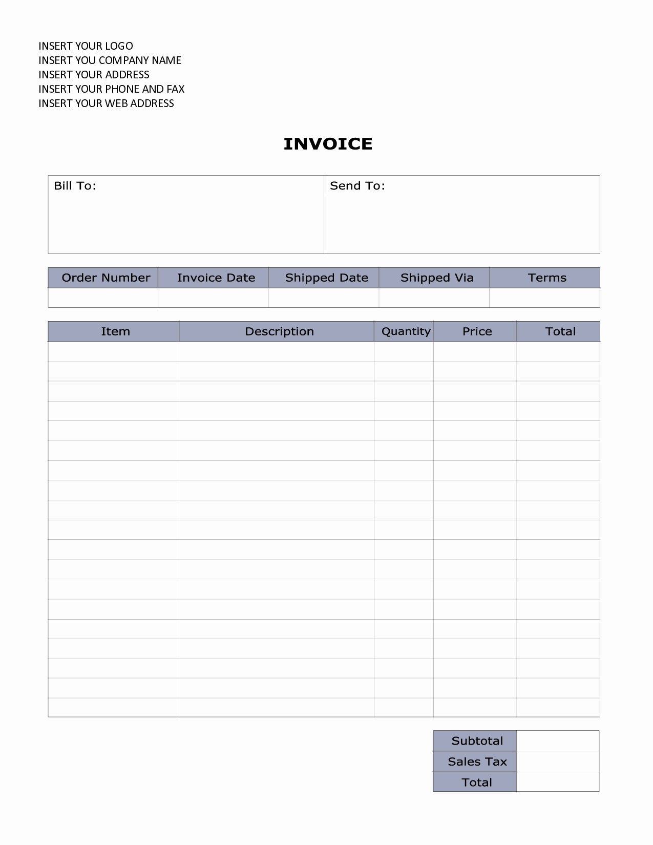 Free Printable Invoice Templates Word Inspirational Free Printable Invoices Invoice Template Ideas