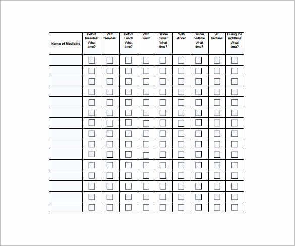 Free Printable Medication Log Template Fresh 10 Medication Chart Template Free Sample Example