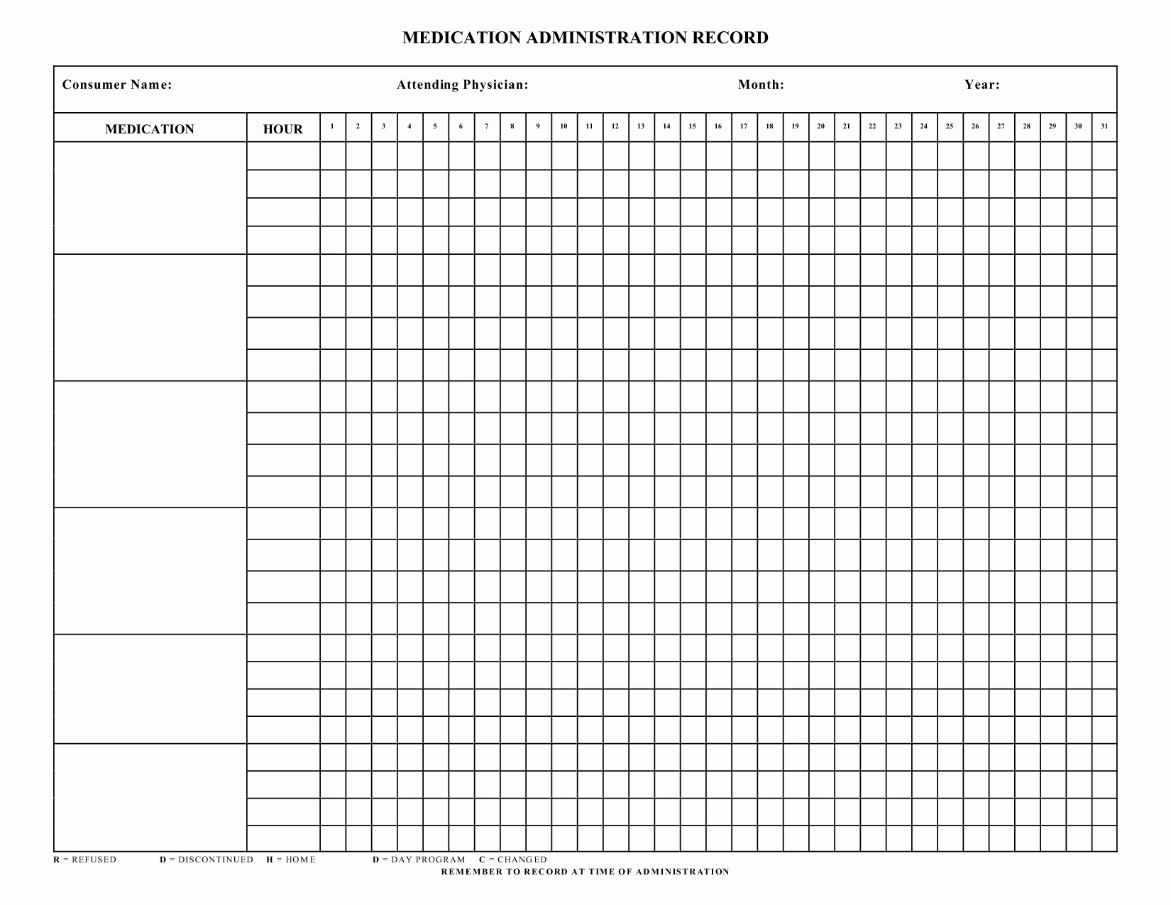 Free Printable Medication Log Template Fresh Blank Medication Administration Record Template