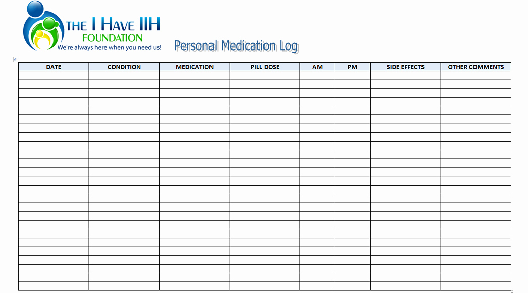 Free Printable Medication Log Template New 7 Best Of Printable Patient Medication Log Sheet