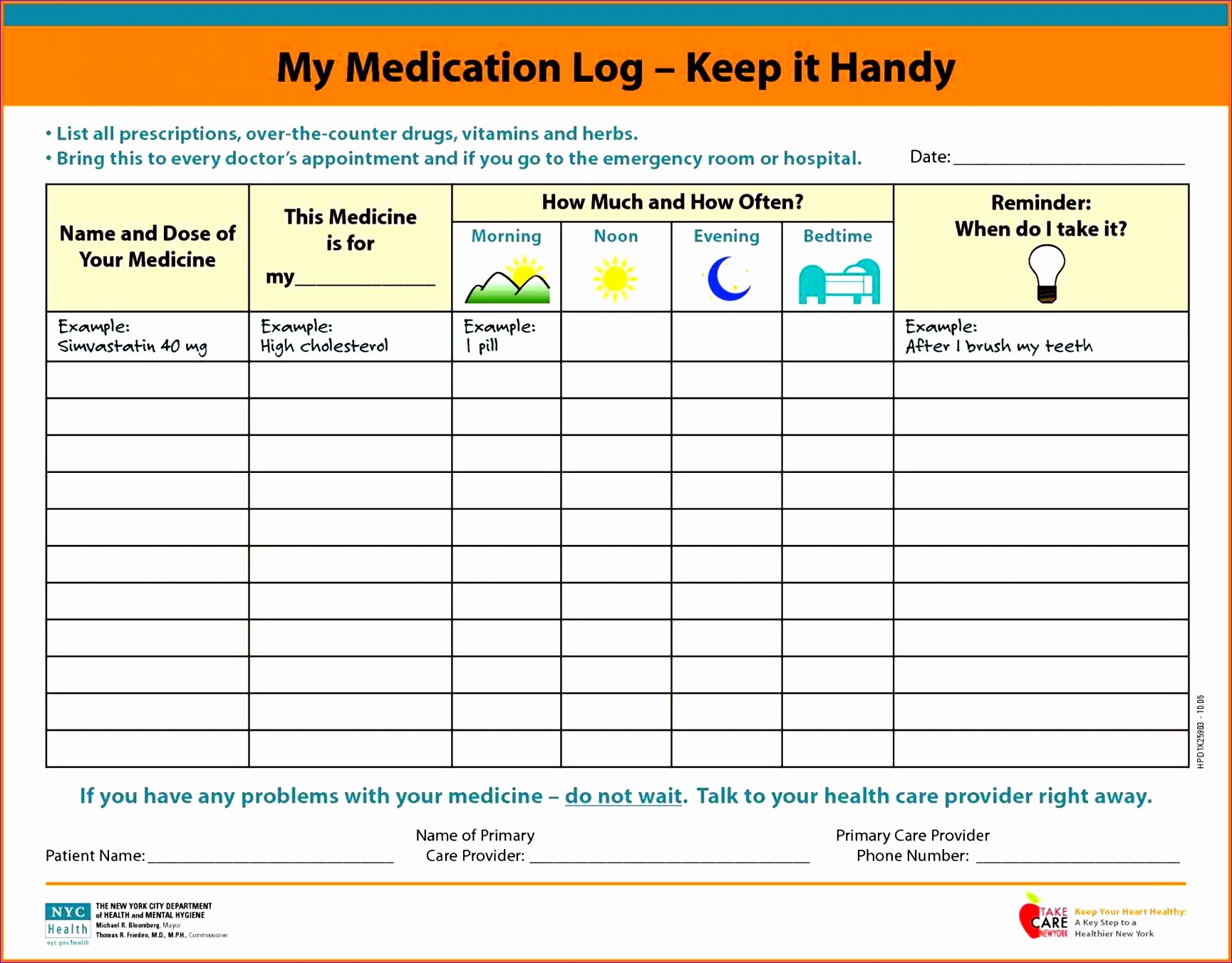 Free Printable Medication Log Template Unique 10 Ms Excel Patient Medication Log Template