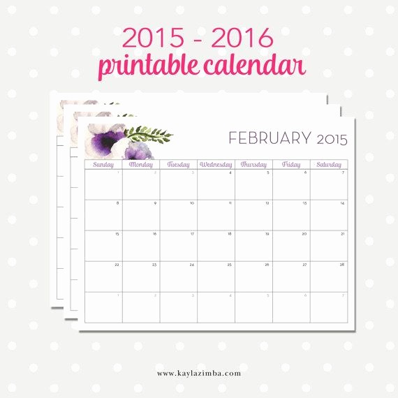 Free Printable Monthly 2016 Calendars New 9 Best Of Free Printable Flower Calendars 2016