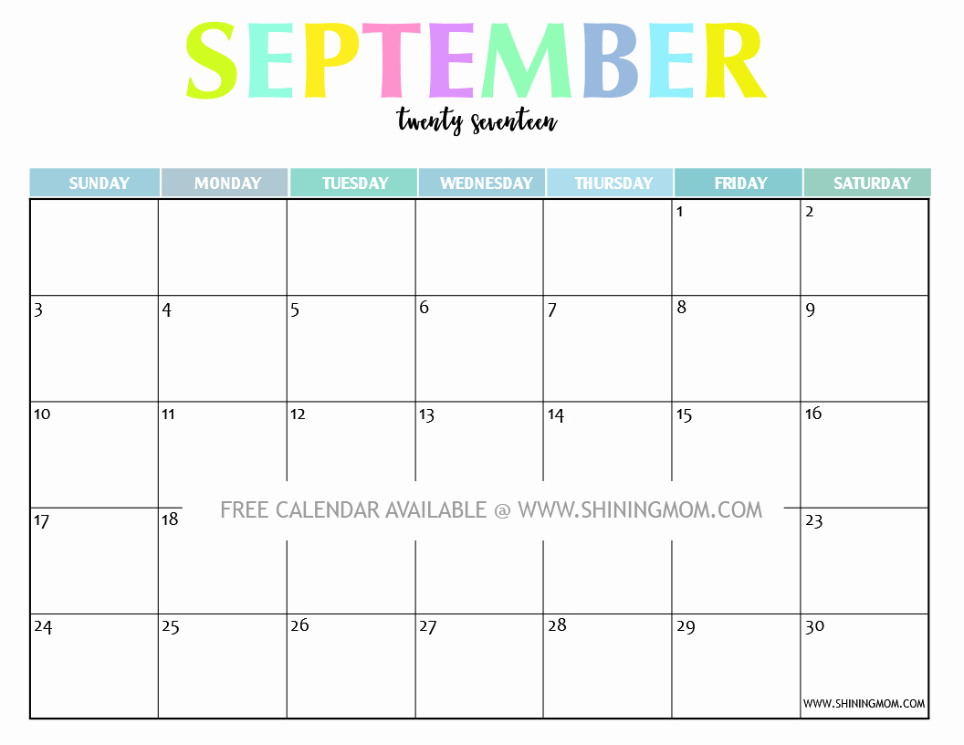 Free Printable Monthly 2017 Calendar Beautiful Your Free 2017 Printable Calendar Fun and Colorful