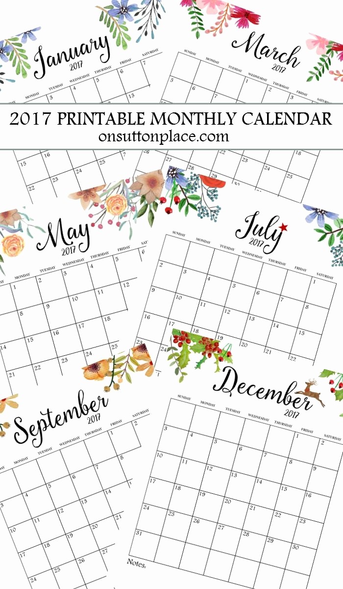 Free Printable Monthly 2017 Calendar New 25 Best Ideas About 2017 Calendar Printable On Pinterest