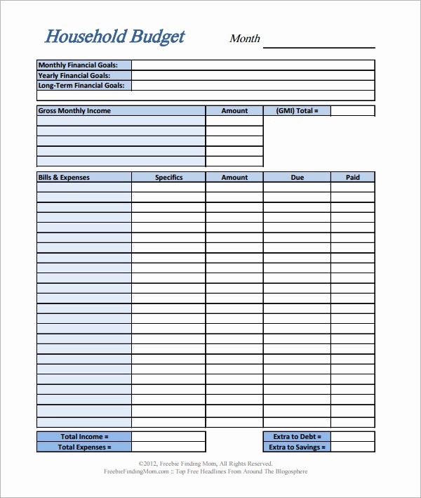 Free Printable Monthly Budget Template Awesome Home Bud Template 10 Download Free Documents In Pdf