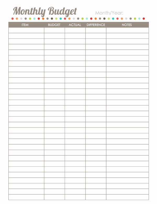 Free Printable Monthly Budget Template Beautiful 8 Best Of Blank Bud Template Printable Blank