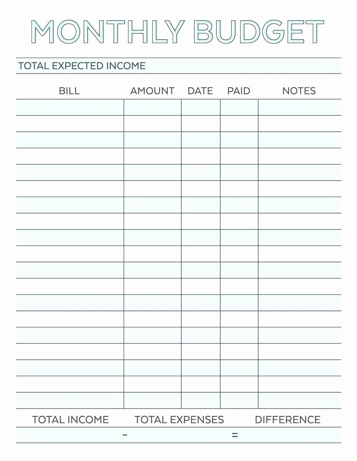 Free Printable Monthly Budget Template Elegant Bud Planner Worksheet Monthly Bills Template Free