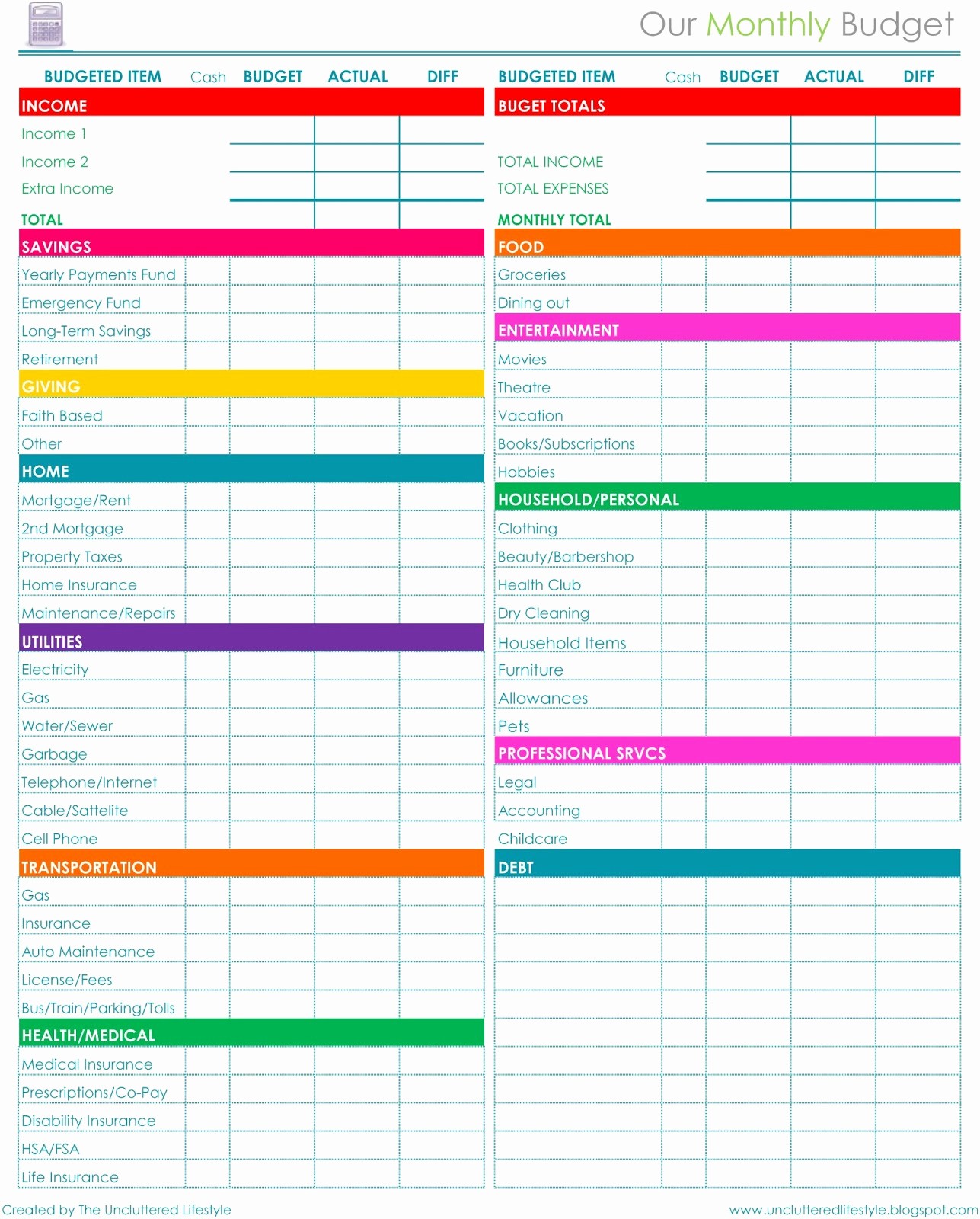 Free Printable Monthly Budget Template Luxury How I Keep the House Running Part 2 Find Lifestyle