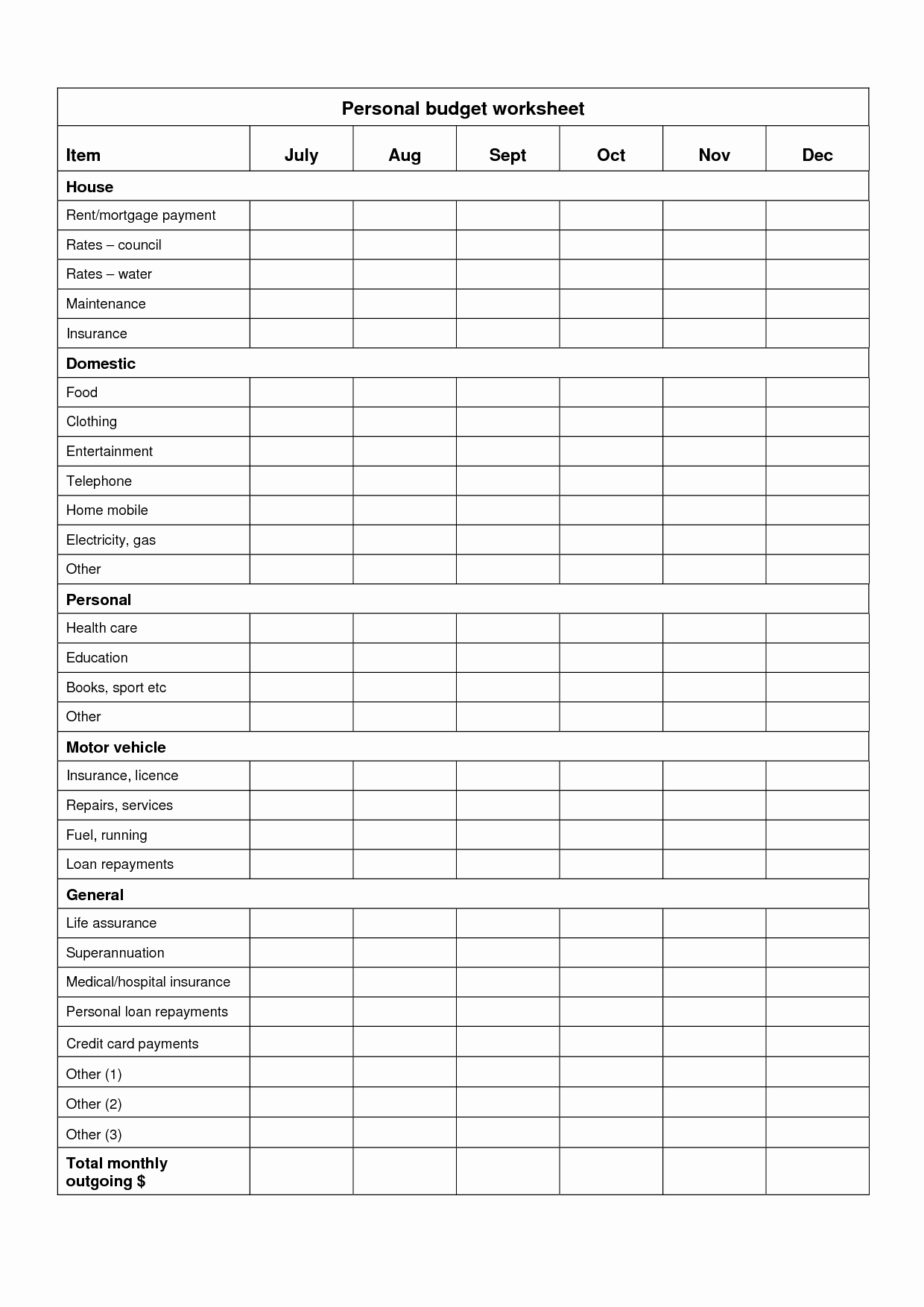 Free Printable Monthly Budget Template New Free Bud Worksheet Template Printable 9 Vacation