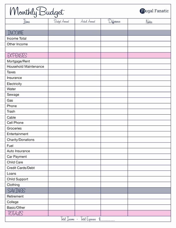 Free Printable Monthly Budget Template New My Secret for Saving Money Bud Binder Printables