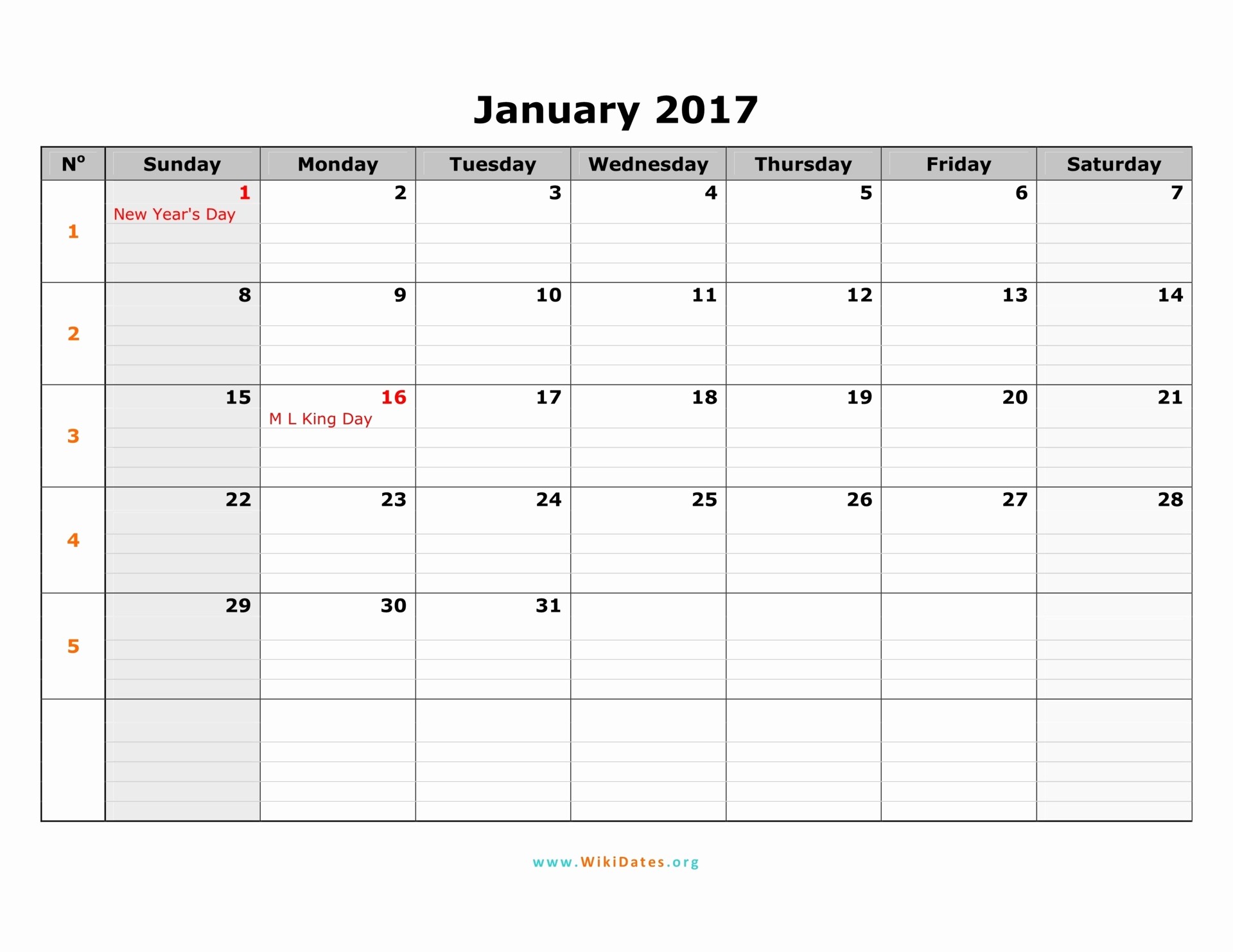 Free Printable Monthly Calendar Templates Awesome 2017 Monthly Calendar Template