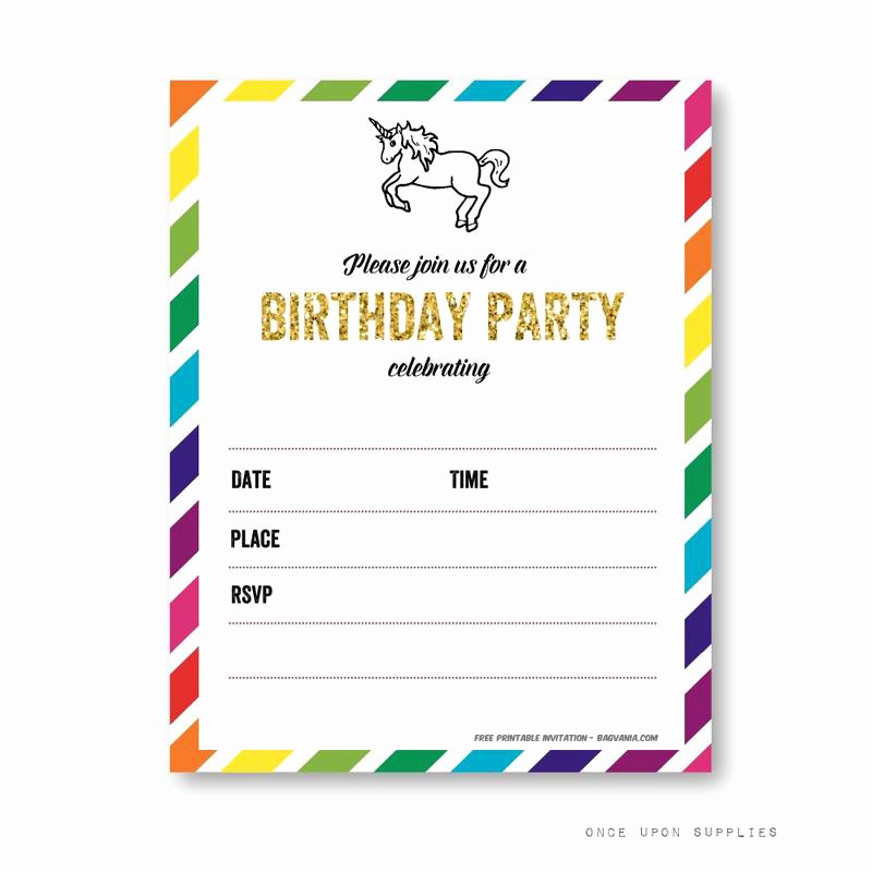 Free Printable Party Invitations Templates Best Of Free Printable Golden Unicorn Birthday Invitation Template