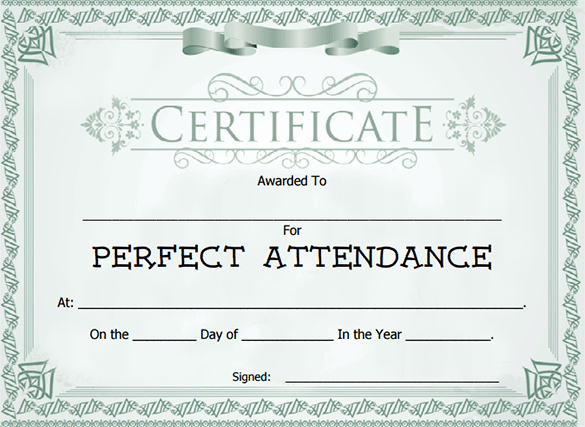 Free Printable Perfect attendance Certificates Elegant attendance Certificate Template – 24 Free Word Pdf