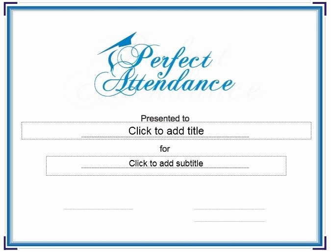 Free Printable Perfect attendance Certificates Fresh 13 Free Sample Perfect attendance Certificate Templates