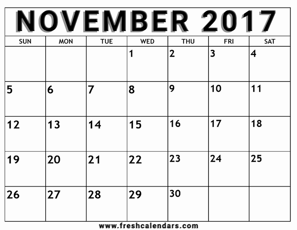 Free Printable Quarterly Calendar 2017 Fresh Blank November 2017 Calendar Printable Templates