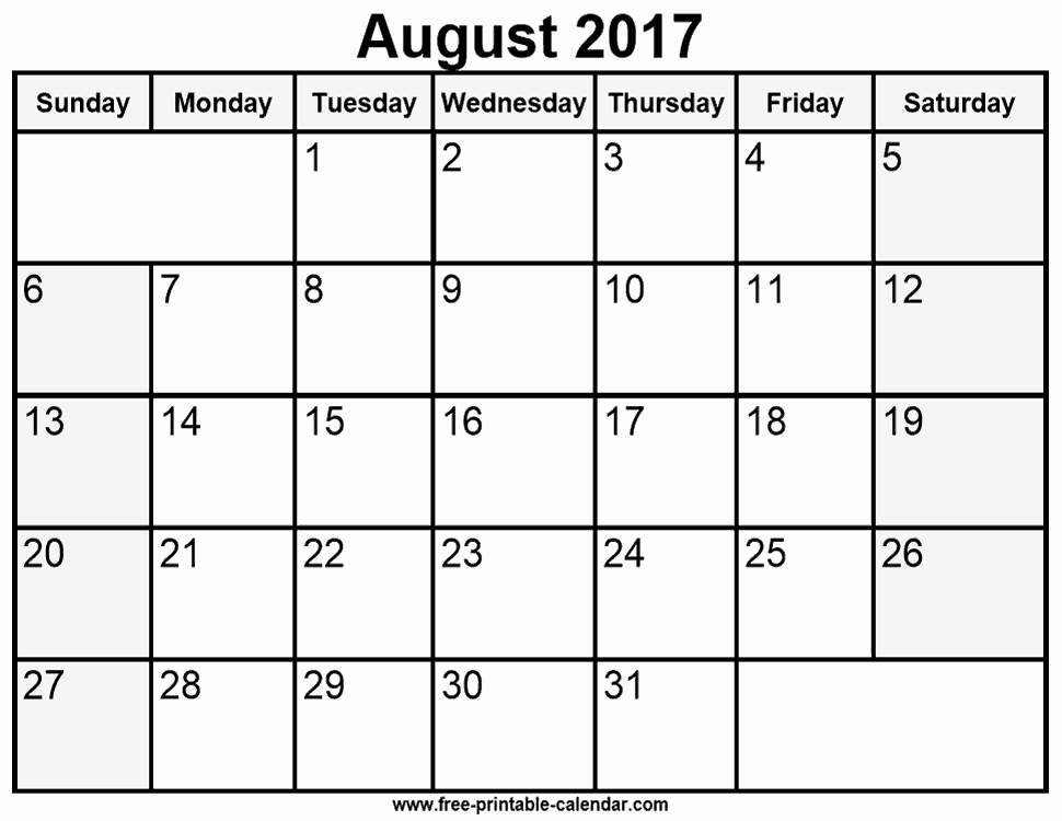 Free Printable Quarterly Calendar 2017 Lovely August 2017 Calendar Template