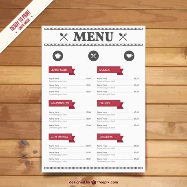 Free Printable Restaurant Menu Templates Best Of 50 Free Food &amp; Restaurant Menu Templates Xdesigns