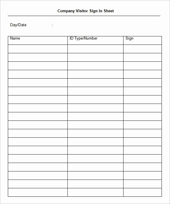 Free Printable Sign In Sheets Beautiful 75 Sign In Sheet Templates Doc Pdf