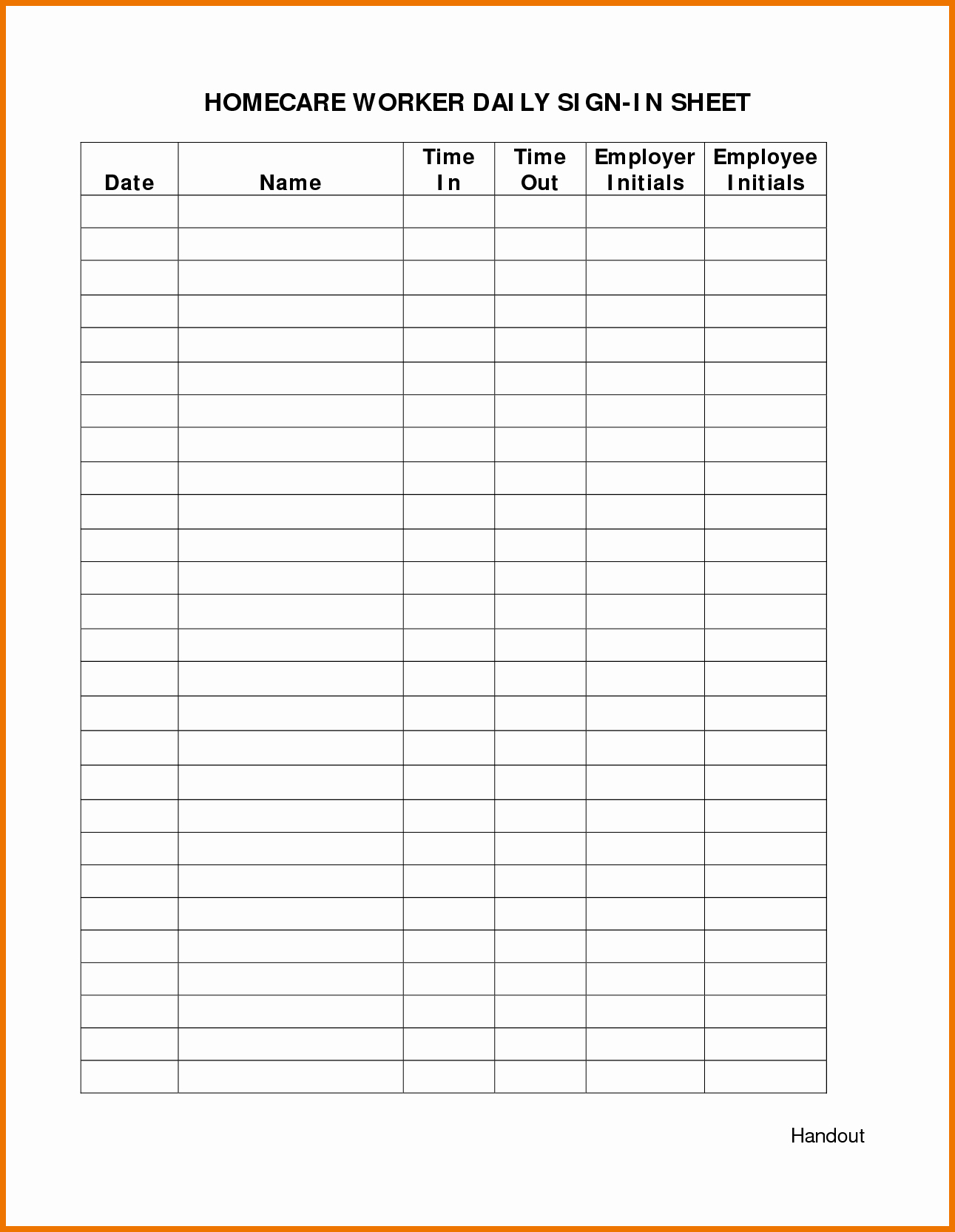 Free Printable Sign In Sheets Luxury Employee attendance Sheet Pdf