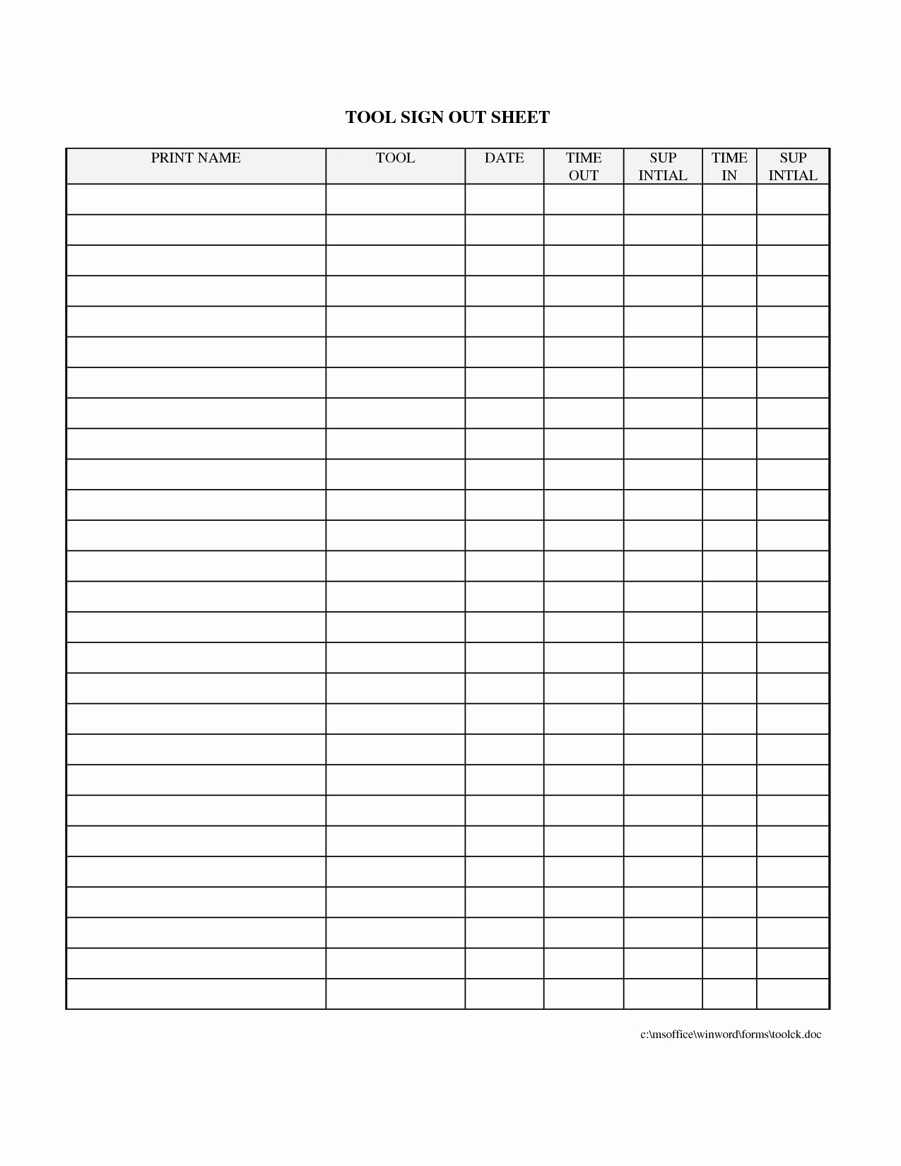 Free Printable Sign In Sheets Unique Printable Sign Out Sheet Template