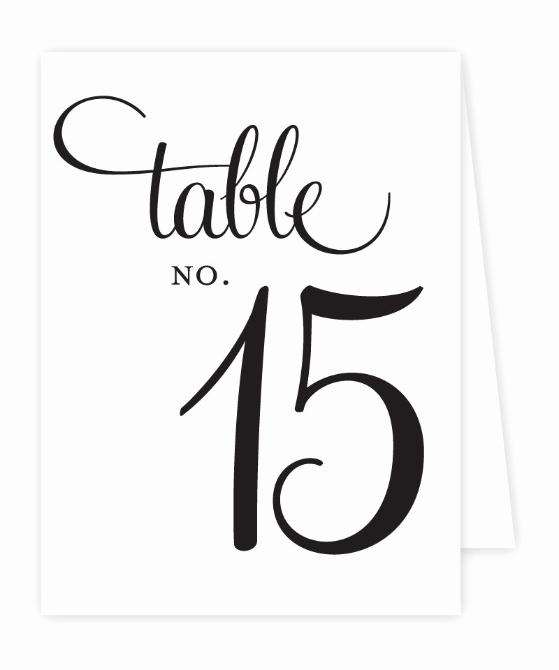 reception table numbers printable tent