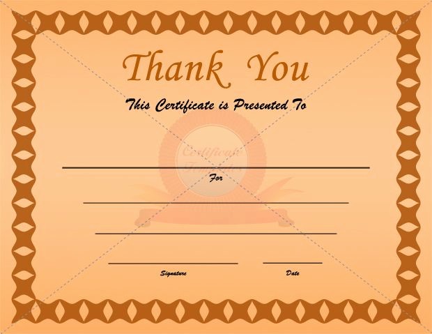 Free Printable Thank You Certificates Awesome 14 Best Thank You Certificate Templates Images On