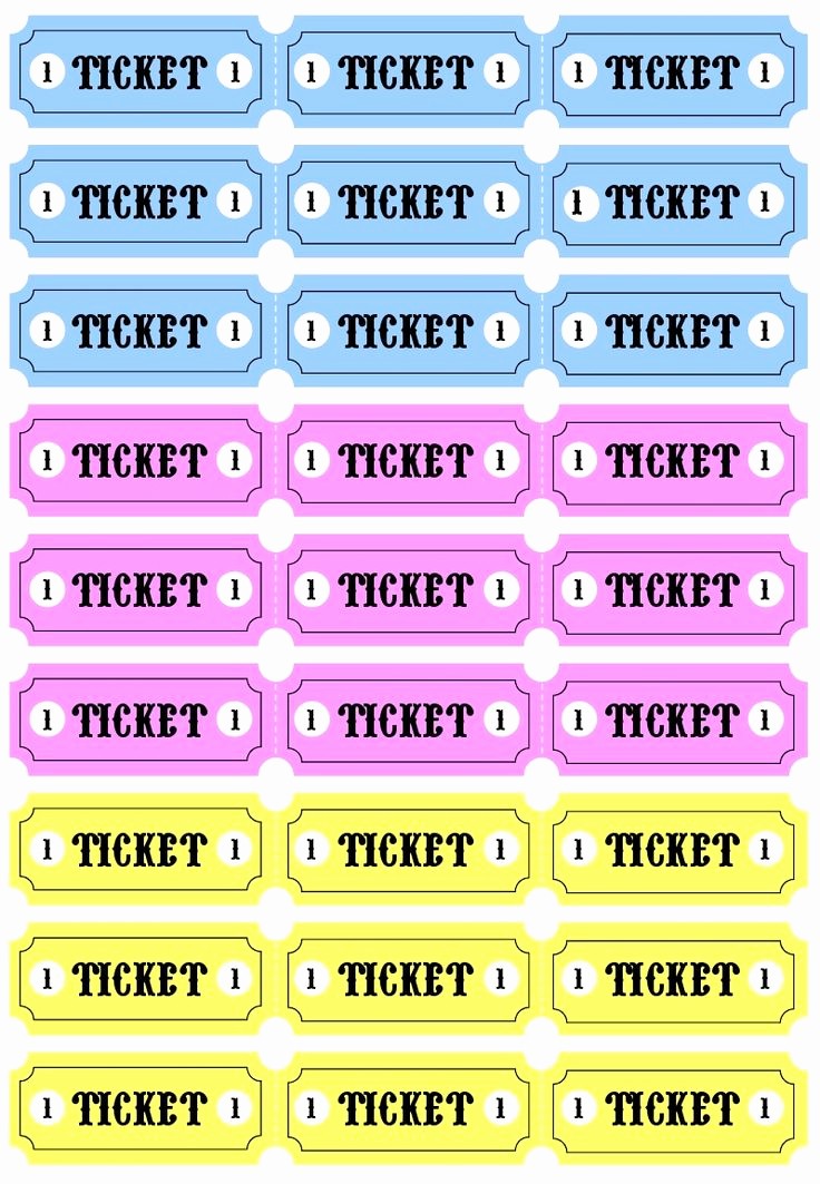 Free Printable Tickets with Numbers Elegant Play Tickets 2 A4 Size