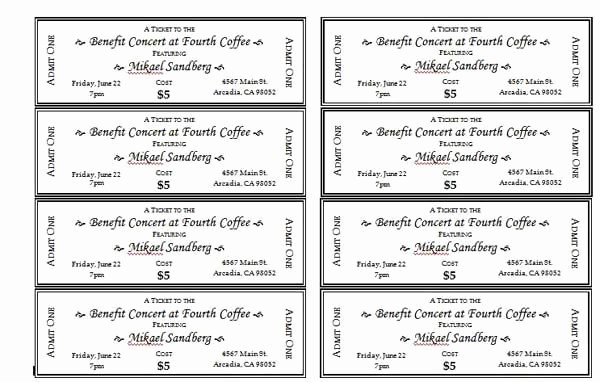 Free Printable Tickets with Numbers Fresh event Ticket Templates 1 …