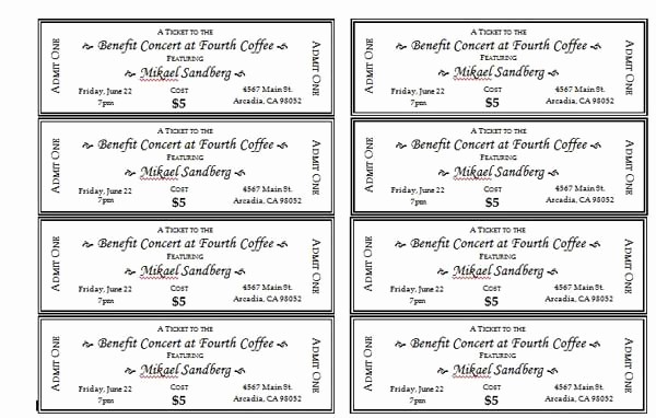 Free Printable Tickets with Numbers Unique 7 Best Of Avery Printable event Tickets Avery