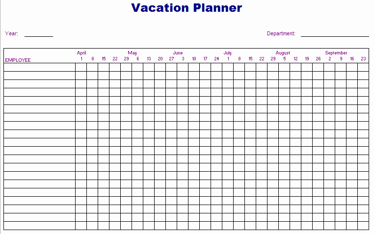 Free Printable Vacation Planner Template Best Of Employee Vacation Planner Excel Template 2017 – Microsoft