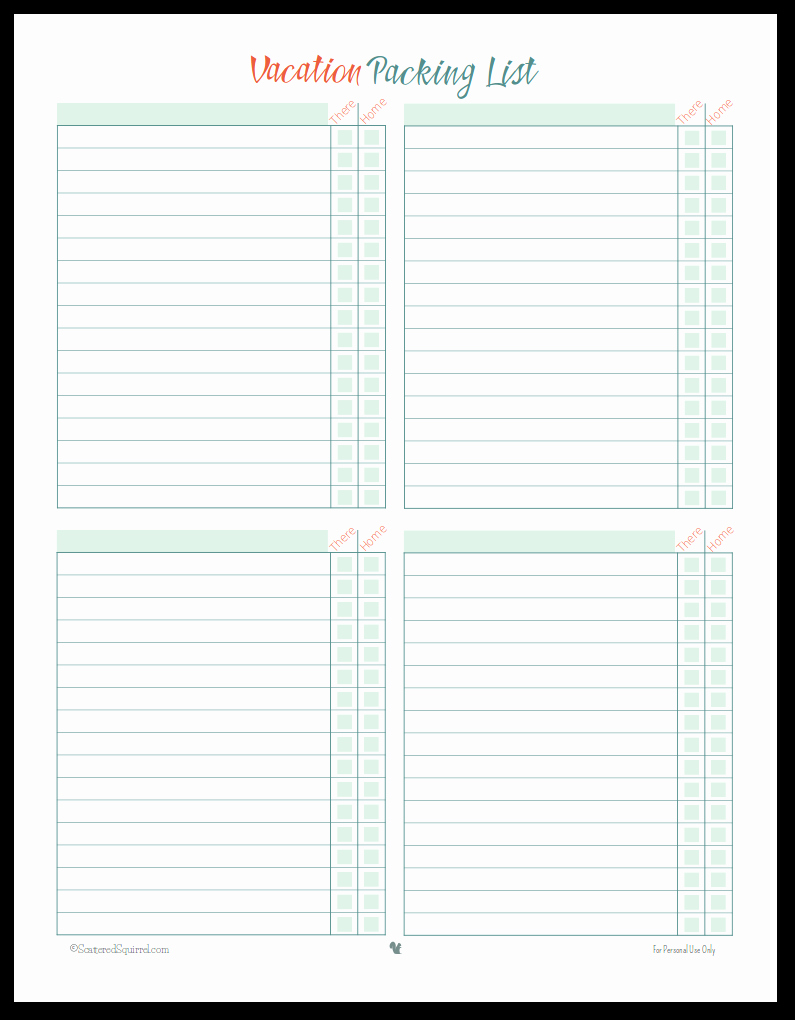 Free Printable Vacation Planner Template New Vacation Planning Checklist Planner Printables Disneyland