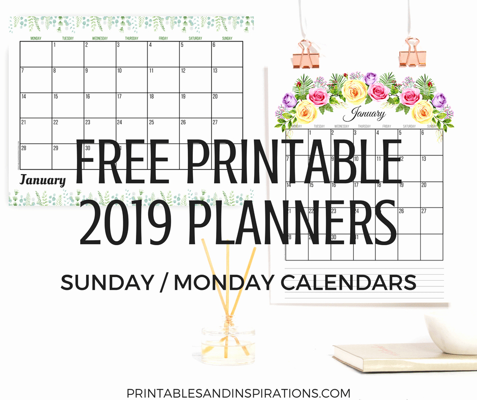 Free Printable Weekly Calendar 2019 Elegant Free 2019 Planner Printable Pdf with Sunday and Monday
