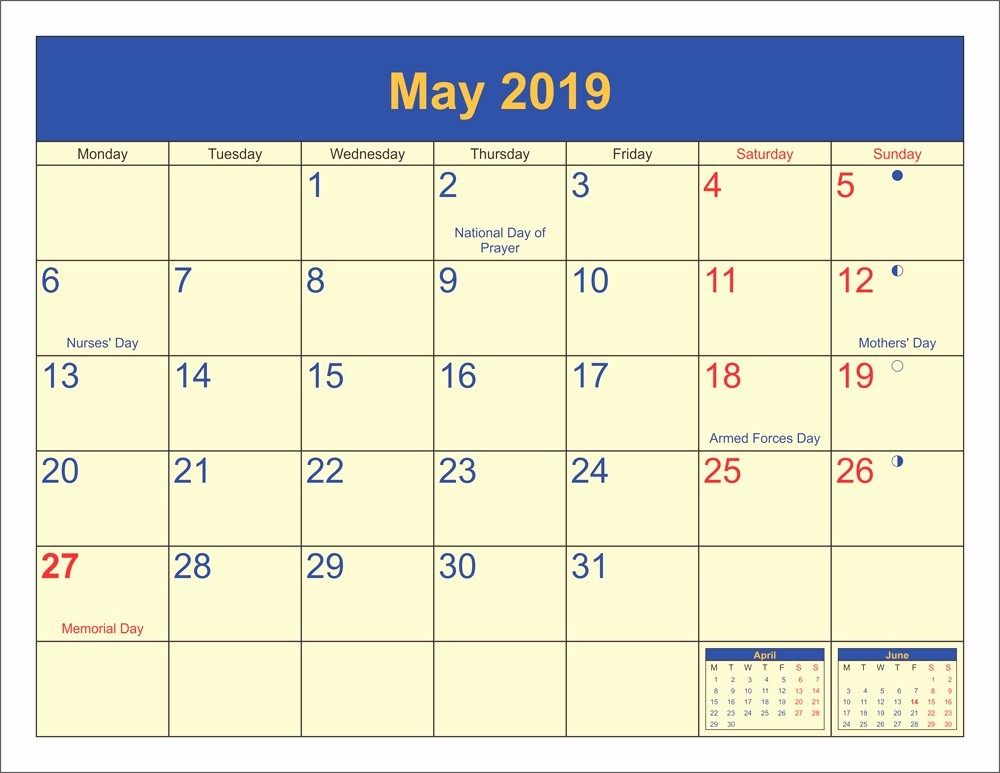 Free Printable Weekly Calendar 2019 New Free Printable Calendar 2019
