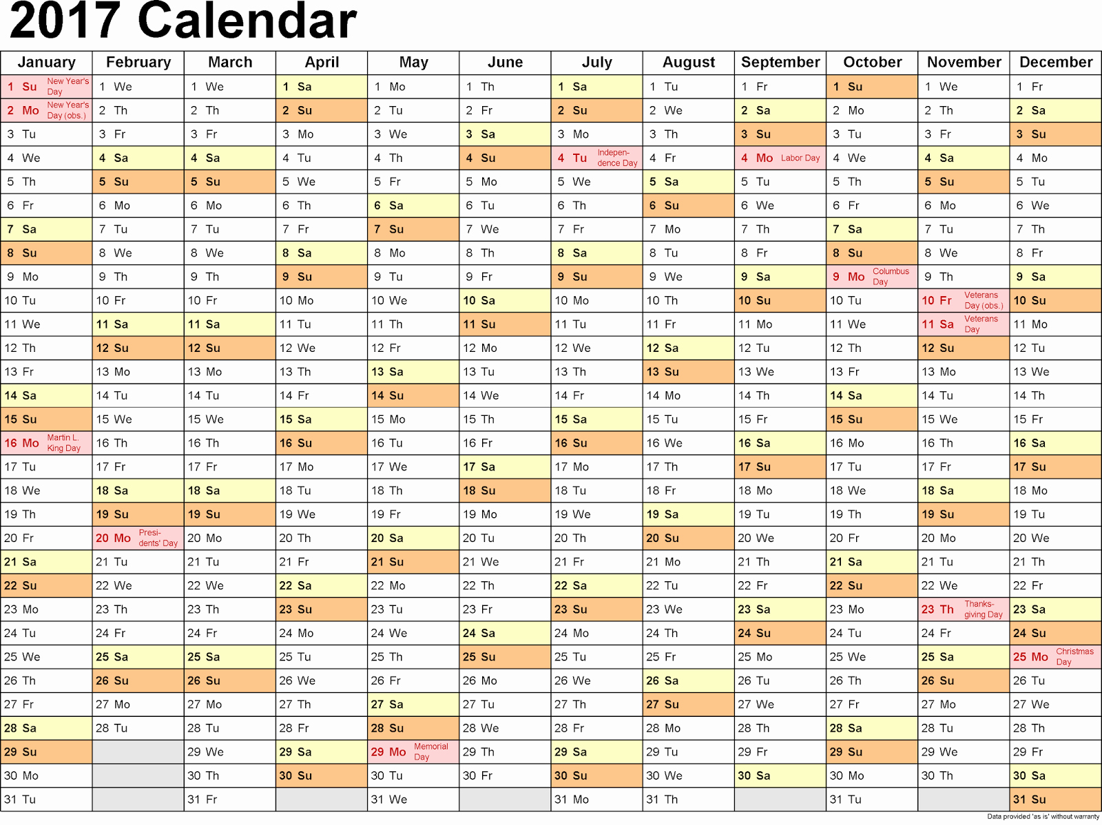 Free Printable Weekly Calendars 2017 Unique 2017 Weekly Calendar Templates