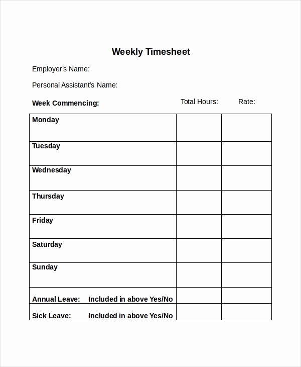 Free Printable Weekly Timesheet Template Awesome 30 Timesheet Templates Free Sample Example format
