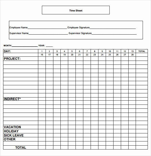 Free Printable Weekly Timesheet Template Fresh 22 Sample Monthly Timesheet Templates to Download for Free