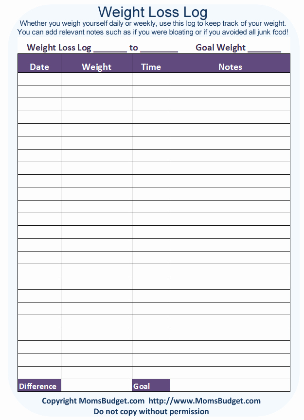 Free Printable Weight Loss Tracker Awesome Weight Loss Log Free Printable Worksheet From